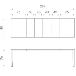 Teilmassiver Ausziehtisch Esche Cibiao in 2 Größen^Wohnen