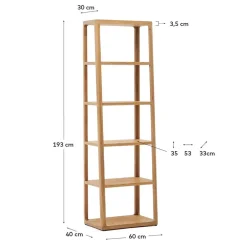 Wohnen Teilmassives Regal mit fünf offenen Fächern - Mercana