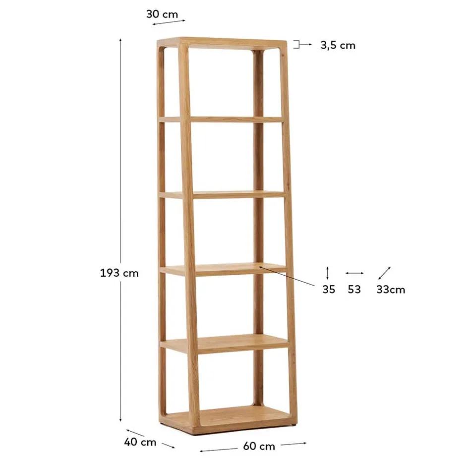 Wohnen Teilmassives Regal mit fünf offenen Fächern - Mercana