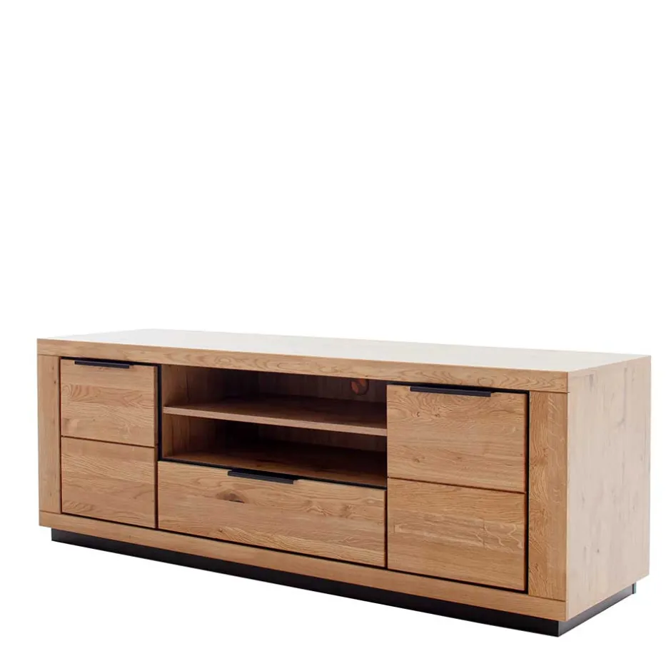 Teilmassives TV Board in Wildeiche und Schwarz - Vlacoma^Wohnen Clearance