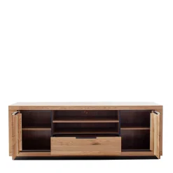 Teilmassives TV Board in Wildeiche und Schwarz - Vlacoma^Wohnen Clearance