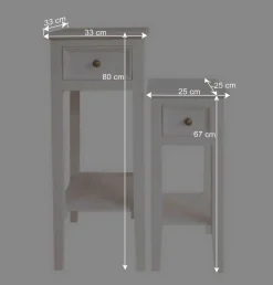 Wohnen Telefontisch Set Liacora in Weiß (zweiteilig)