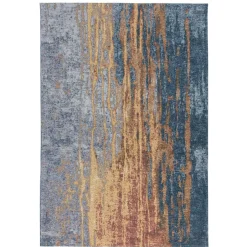 Wohnen Teppich abstrakt in Beige Blau gemustert - Wales