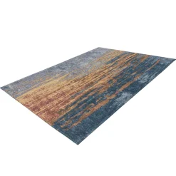 Wohnen Teppich abstrakt in Beige Blau gemustert - Wales