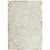 Wohnen Teppich aus Leder mit kurzem Fell in Creme & Gold - Meridus
