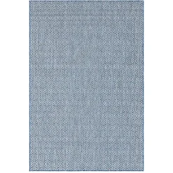 Wohnen Teppich für Draußen in Dunkelblau und Creme - Argyrio