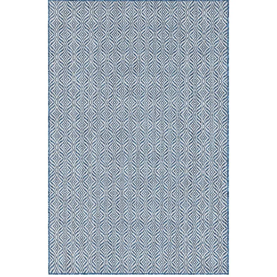 Wohnen Teppich für Draußen in Dunkelblau und Creme - Argyrio