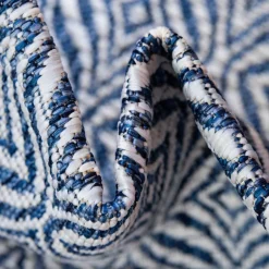 Wohnen Teppich für Draußen in Dunkelblau und Creme - Argyrio