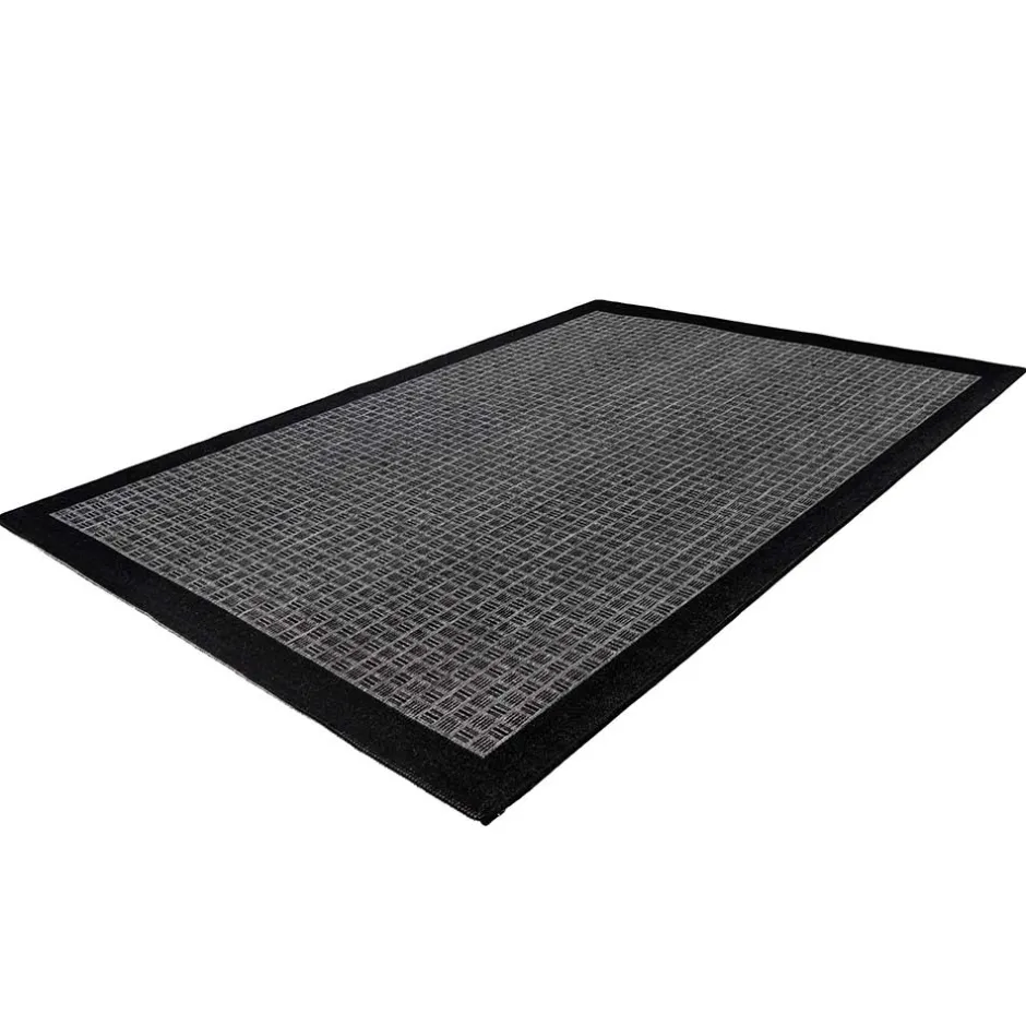 Wohnen Teppich für Outdoor Indoor in Schwarz & Silbergrau - Cuatro