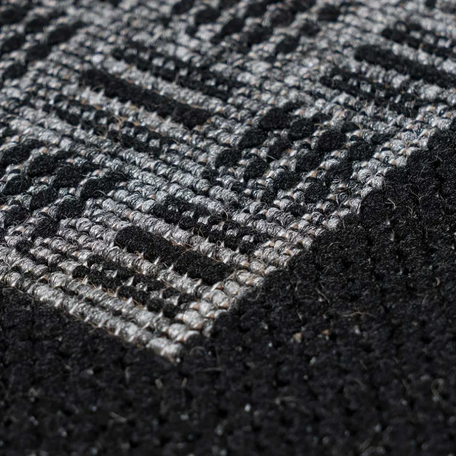 Wohnen Teppich für Outdoor Indoor in Schwarz & Silbergrau - Cuatro