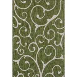 Wohnen Terrassen Teppich in Oliv Grün und Cremeweiß - Duran