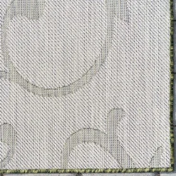 Wohnen Terrassen Teppich in Oliv Grün und Cremeweiß - Duran