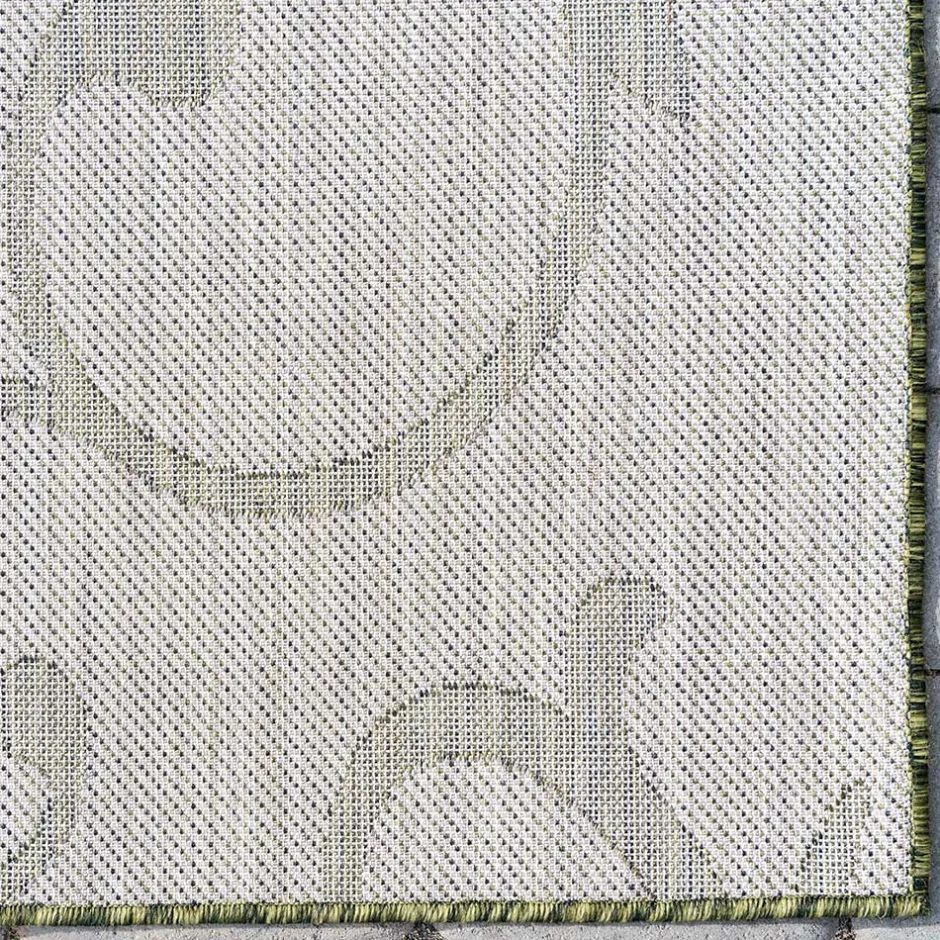 Wohnen Terrassen Teppich in Oliv Grün und Cremeweiß - Duran