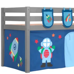 Themen-Hochbett Weltall Astronaut in Grau - Tablonero^Wohnen Clearance