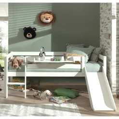 Kinder Wohnen Tiefes Kinder-Hochbett mit Rutsche - Almaron
