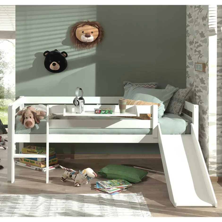 Kinder Wohnen Tiefes Kinder-Hochbett mit Rutsche - Almaron