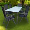 Wohnen Tisch mit Klappstühlen für den Garten - Anlina (siebenteilig)