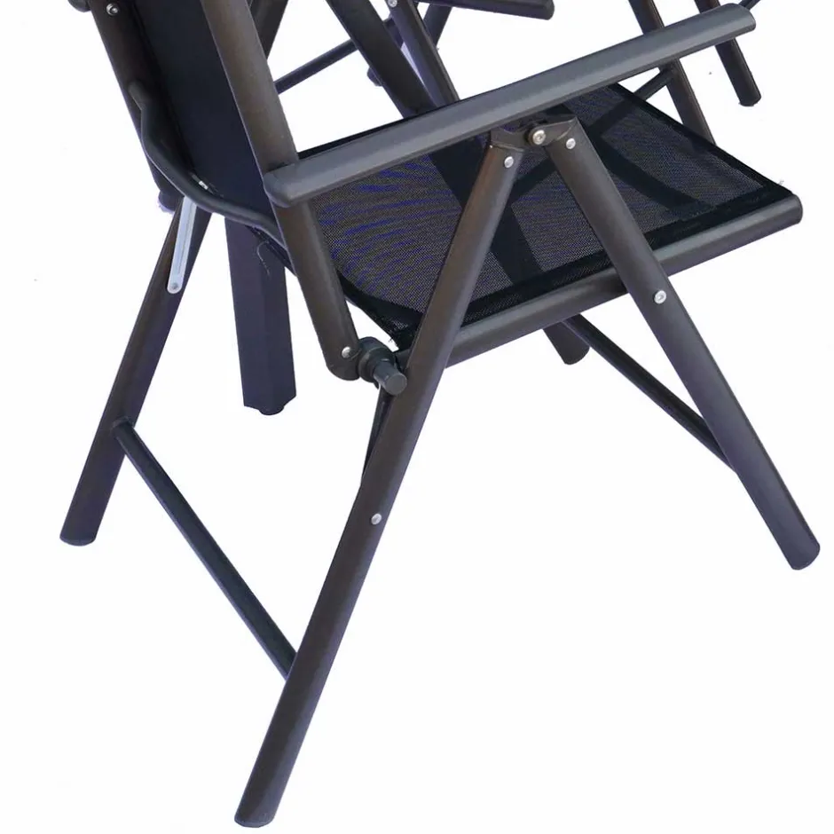 Wohnen Tisch mit Klappstühlen für den Garten - Anlina (siebenteilig)