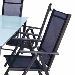 Wohnen Tisch mit Klappstühlen für den Garten - Anlina (siebenteilig)