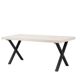 Wohnen Tisch mit Whitewash Eichenplatte & X-Füßen - Durense