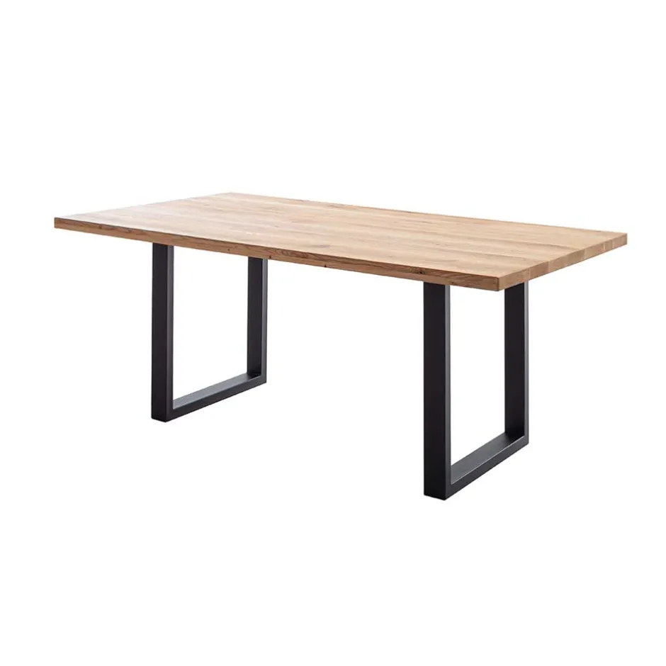 Tisch mit Wildeiche Massivholzplatte - Guven^Wohnen Clearance