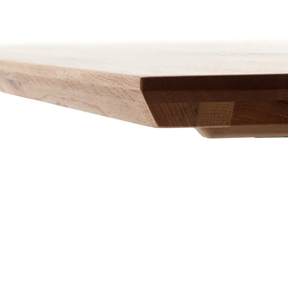 Tisch mit X-Gestell und Zerreiche Platte - Aljawis^Wohnen Sale