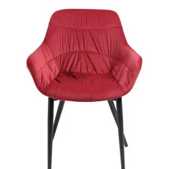 Wohnen Tischgruppe mit vier roten Stühlen - Syrec (fünfteilig)