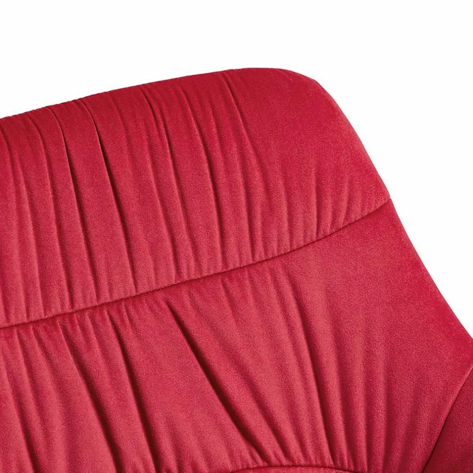 Wohnen Tischgruppe mit vier roten Stühlen - Syrec (fünfteilig)