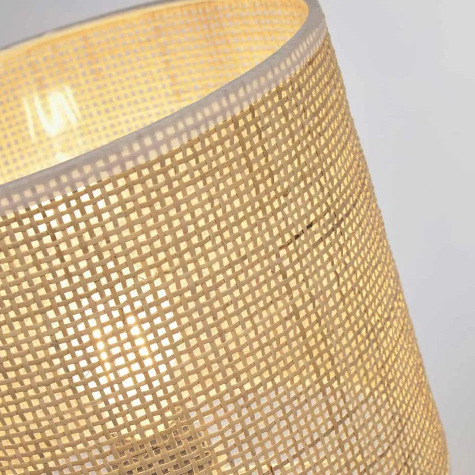 Tischleuchte aus Bambus Geflecht in Beige - Veromica^Wohnen Online