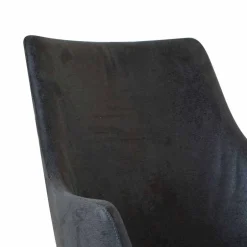 Wohnen Tischsessel in Anthrazit Microfaser Bastiona mit Gestell Wildeiche