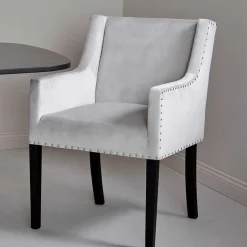 Wohnen Tischsessel in Silbergrau Samt - Syriana