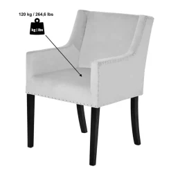 Wohnen Tischsessel in Silbergrau Samt - Syriana