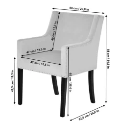 Wohnen Tischsessel in Silbergrau Samt - Syriana