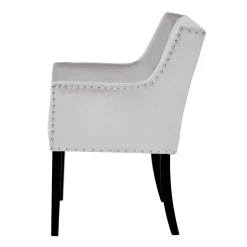 Wohnen Tischsessel in Silbergrau Samt - Syriana