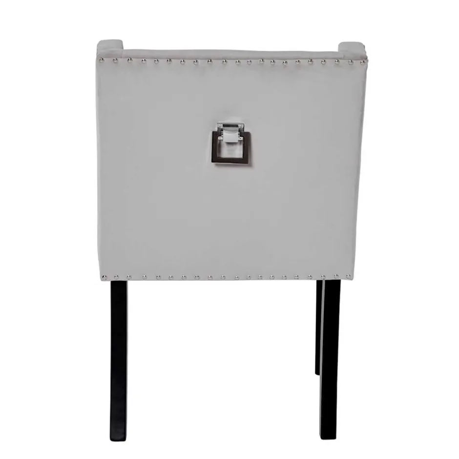 Wohnen Tischsessel in Silbergrau Samt - Syriana