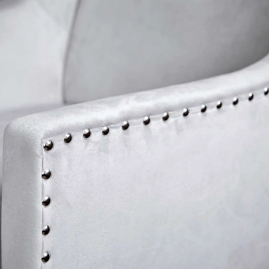 Wohnen Tischsessel in Silbergrau Samt - Syriana