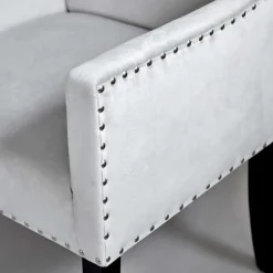 Wohnen Tischsessel in Silbergrau Samt - Syriana