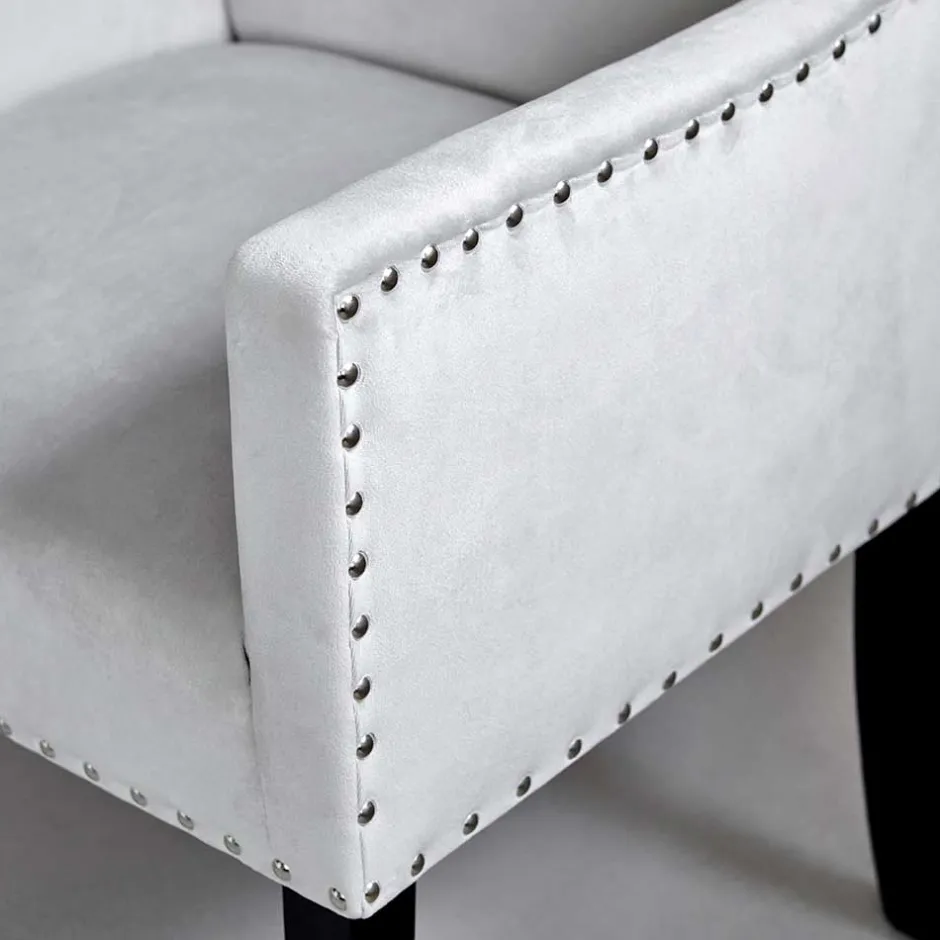 Wohnen Tischsessel in Silbergrau Samt - Syriana