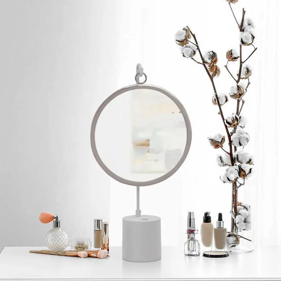 Tischspiegel in Silberfarben und Weiß - Cavan^Wohnen Hot