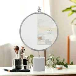 Tischspiegel in Silberfarben und Weiß - Cavan^Wohnen Hot