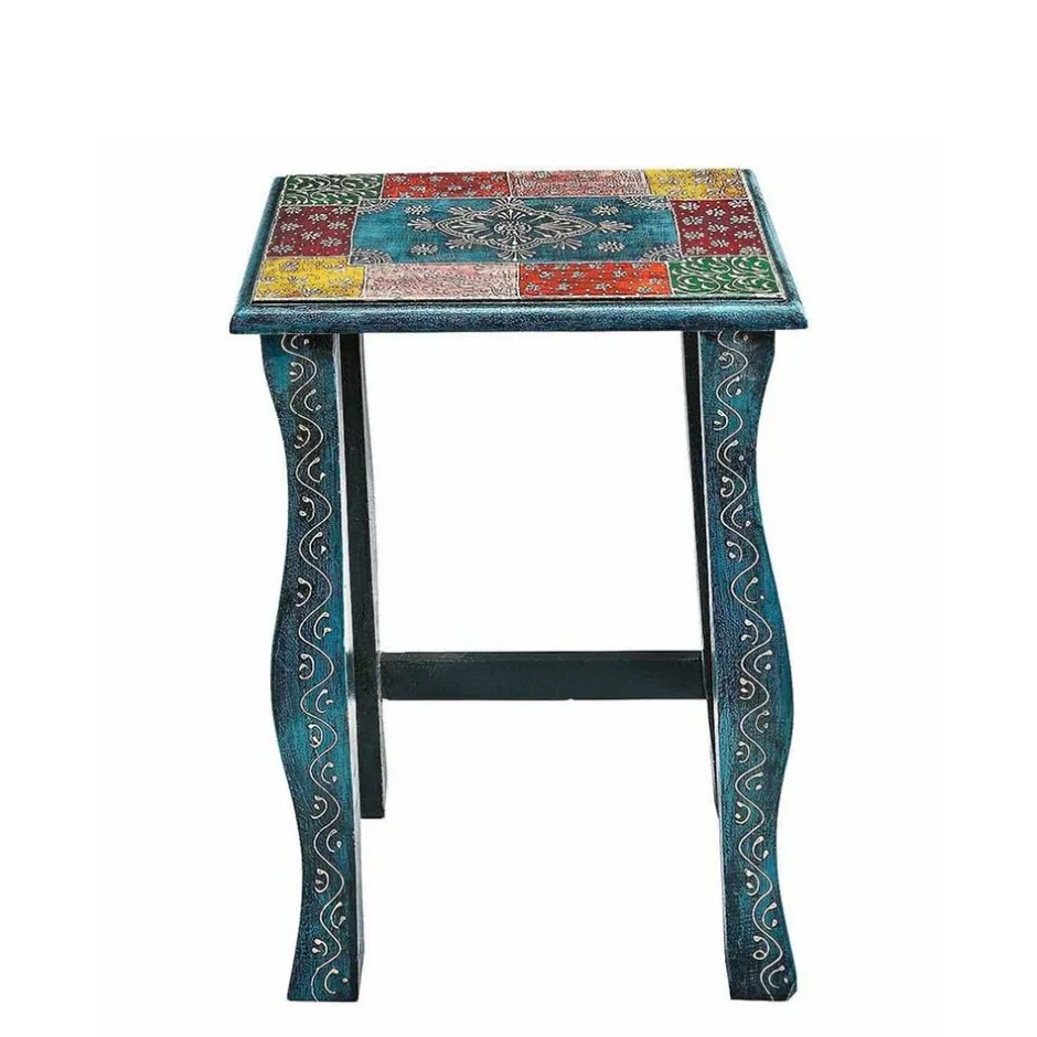 Wohnen Toller Dreisatztisch in Blau & Bunt - Faneno (dreiteilig)