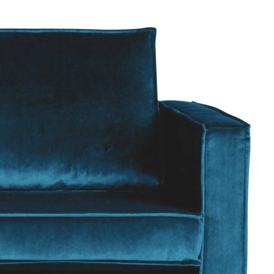 Tolles Retro Sofa Cumagon mit Samt in Blau^Wohnen New