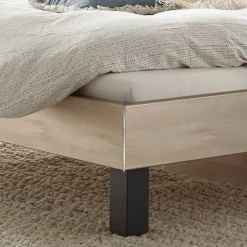 Wohnen Topp Bettgestell mit Kopfteil in Silber Grau - Domago