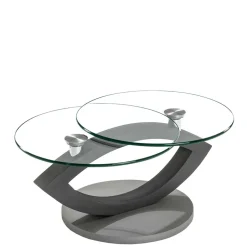 Wohnen Topp Couchtisch mit 2 runden Glasplatten - Annely