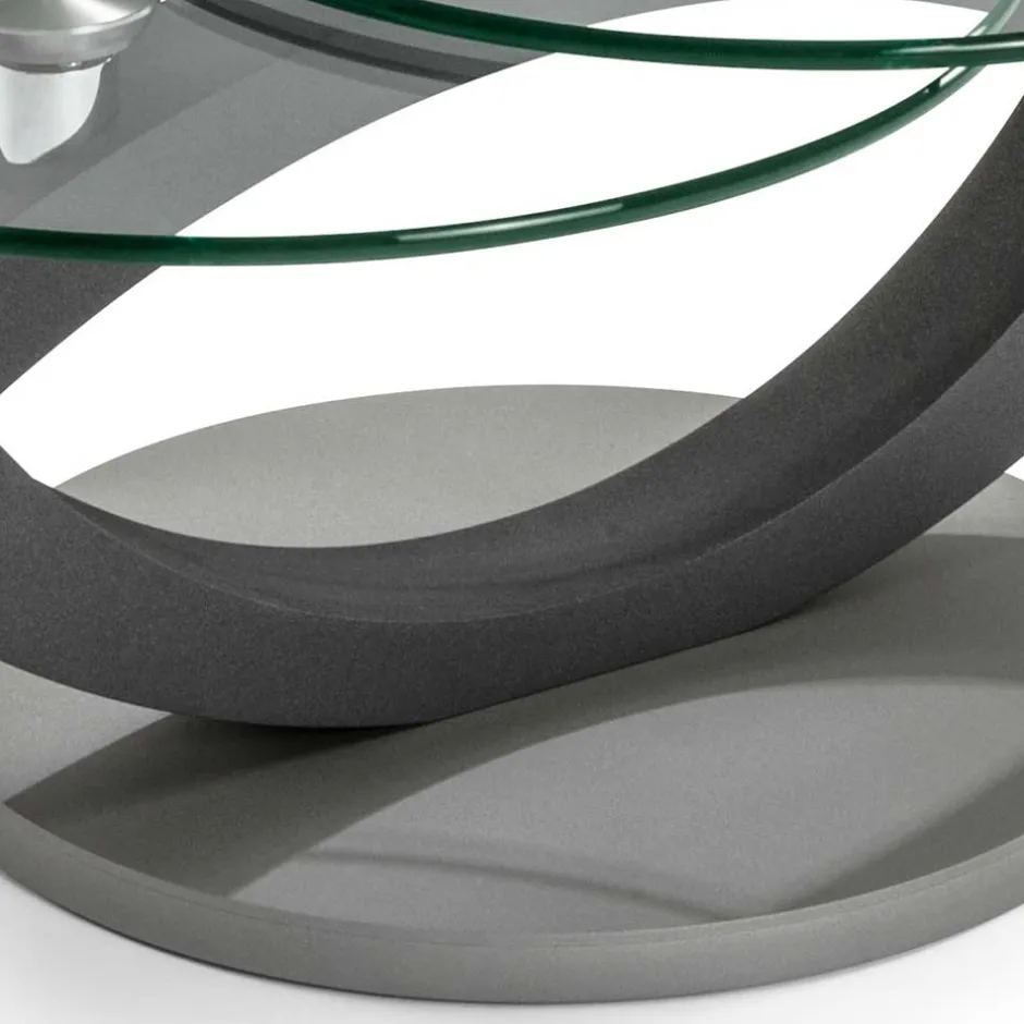 Wohnen Topp Couchtisch mit 2 runden Glasplatten - Annely