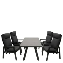 Wohnen Topp Gartentisch & Armlehnstühle - Curedo (fünfteilig)