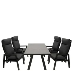 Wohnen Topp Gartentisch & Armlehnstühle - Curedo (fünfteilig)