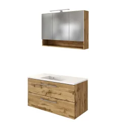 Wohnen Topp Waschplatz Kombi in Holz - Lemnas (zweiteilig)