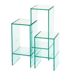 Wohnen Transparente Blumensäulen aus Glas - Josie (dreiteilig)