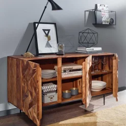 Türen-Kommode aus Sheesham Massivholz - Akke^Wohnen Best